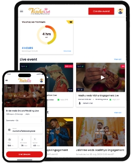 mobile displaying VivahaLive platform